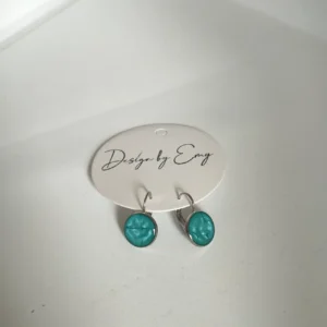 Dormeuse bleu turquoise craquelé 12 mm acier inoxydable